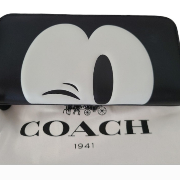 Coach Handbags - Coach x Disney Mickey Winking Glovetanned Leather Accordian Wallet NWT